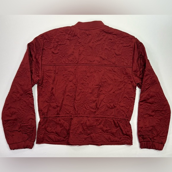 Aritzia Little Moon Floral Embroidered Cinch Waist Jacket - row red, M - Picture 2 of 12
